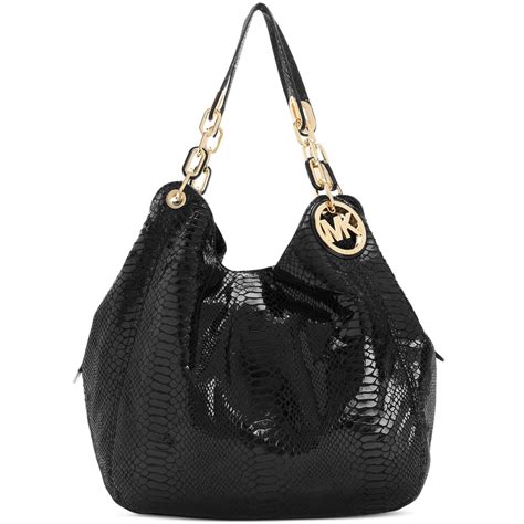 michael kors purse black|michael kors black patent tote.